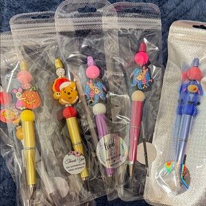Pooh, Tigger, Piglett and Eeyor. Colorful Character-Themed Kids Pens Set
